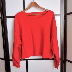 Wild Fable Red Crew Neck Sweater Raw Edge